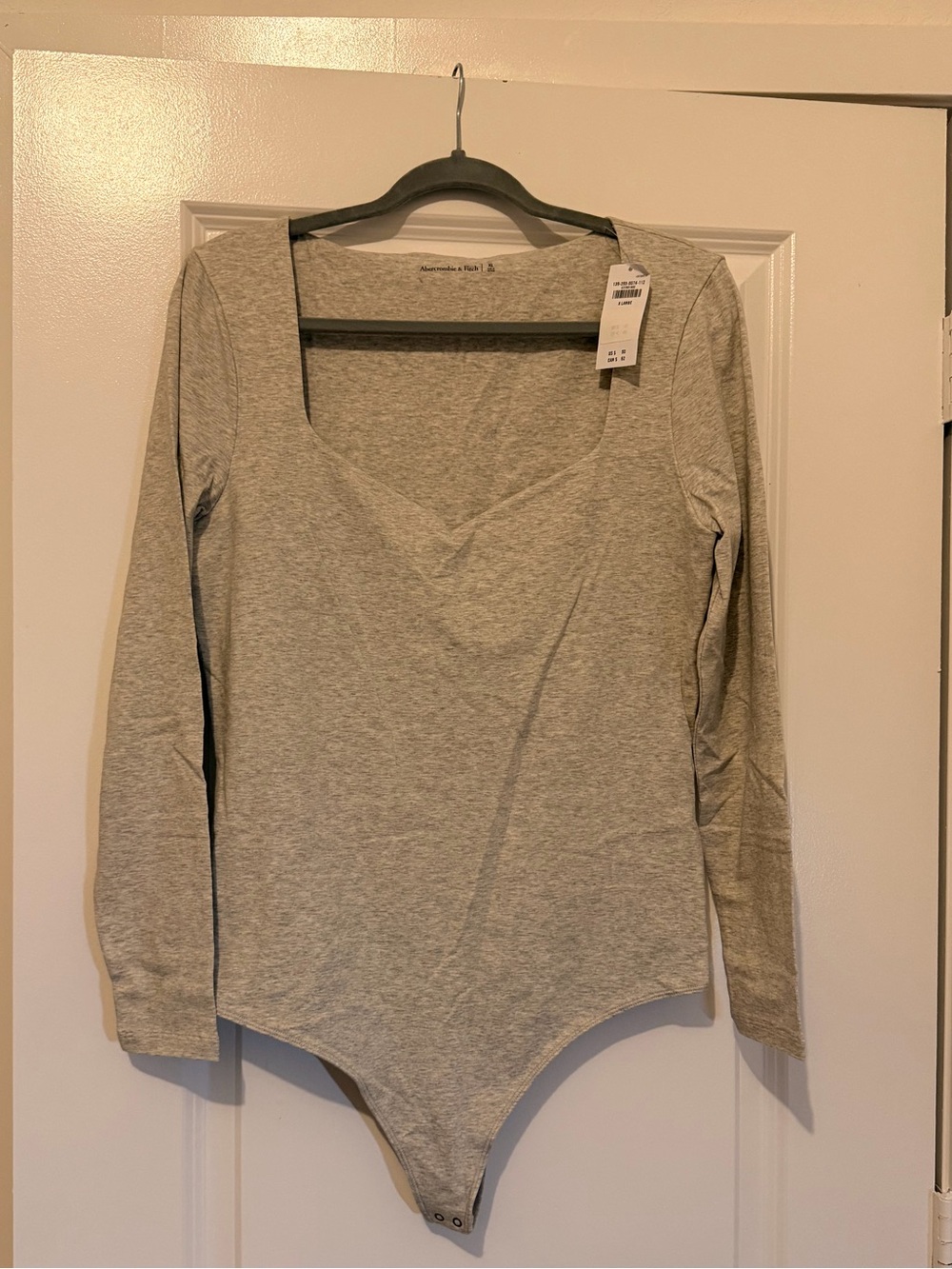 Abercrombie Gray Long-Sleeve Bodysuit in XL